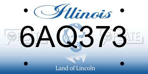 6AQ373 Illinois License Plate