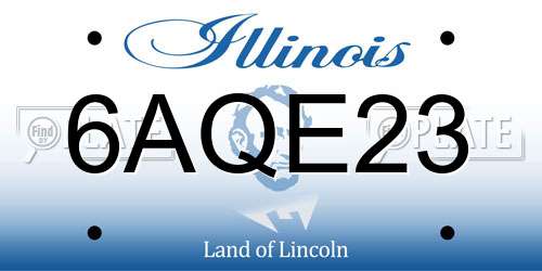 6AQE23 Illinois License Plate