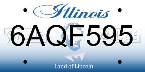 6AQF595 Illinois License Plate