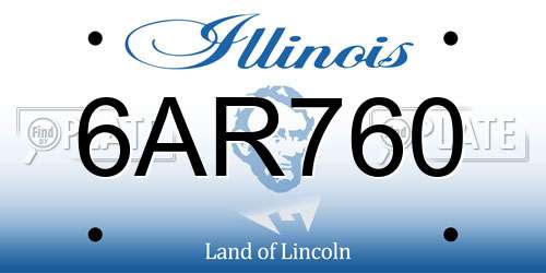 6AR760 Illinois License Plate