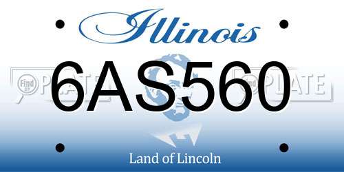 6AS560 Illinois License Plate