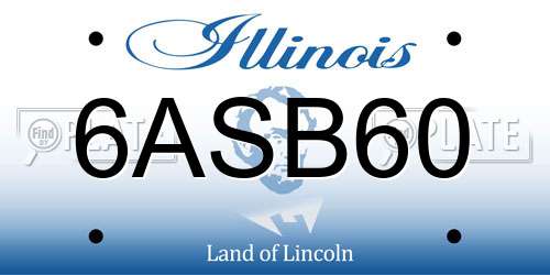 6ASB60 Illinois License Plate