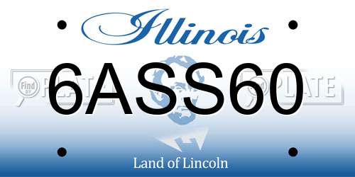 6ASS60 Illinois License Plate