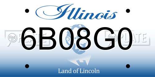 6B08G0 Illinois License Plate