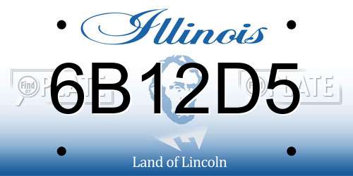 6B12D5 Illinois License Plate