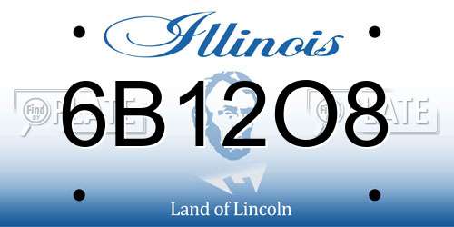 6B12O8 Illinois License Plate