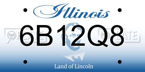 6B12Q8 Illinois License Plate