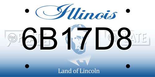 6B17D8 Illinois License Plate