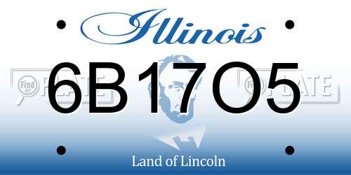 6B17O5 Illinois License Plate