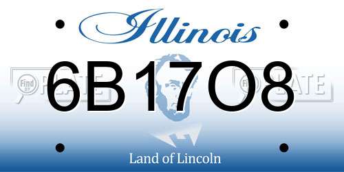 6B17O8 Illinois License Plate