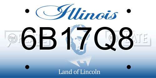 6B17Q8 Illinois License Plate