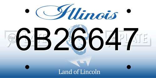 6B26647 Illinois License Plate