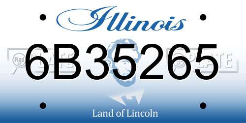 6B35265 Illinois License Plate