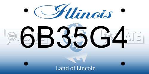 6B35G4 Illinois License Plate