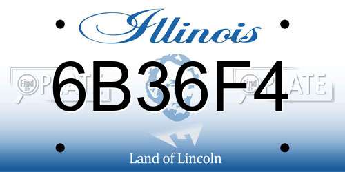 6B36F4 Illinois License Plate