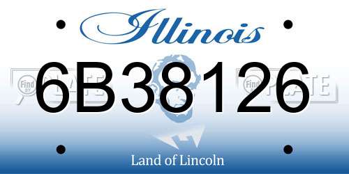 6B38126 Illinois License Plate