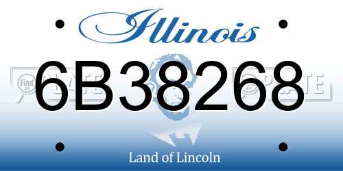 6B38268 Illinois License Plate