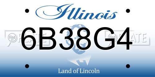6B38G4 Illinois License Plate