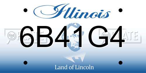 6B41G4 Illinois License Plate