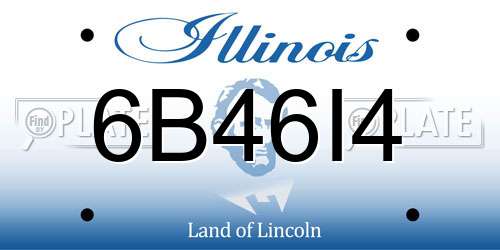 6B46I4 Illinois License Plate