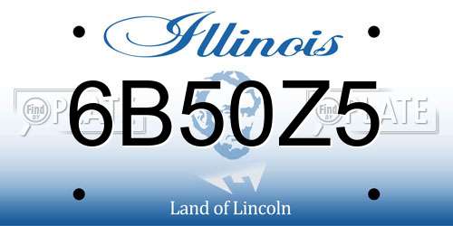 6B50Z5 Illinois License Plate