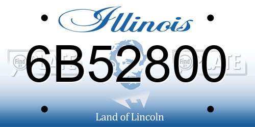 6B52800 Illinois License Plate