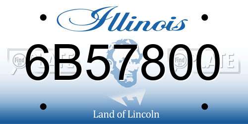 6B57800 Illinois License Plate