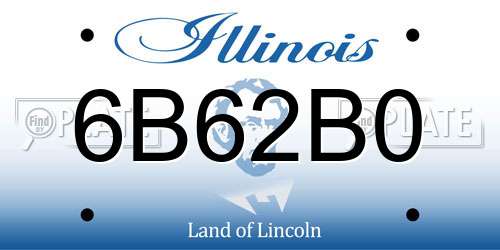 6B62B0 Illinois License Plate