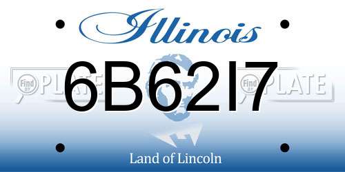 6B62I7 Illinois License Plate