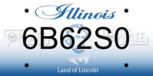 6B62S0 Illinois License Plate