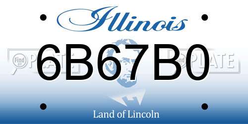 6B67B0 Illinois License Plate