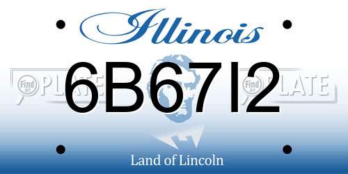 6B67I2 Illinois License Plate