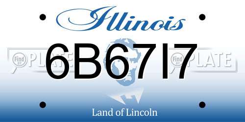 6B67I7 Illinois License Plate