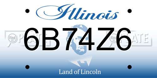 6B74Z6 Illinois License Plate
