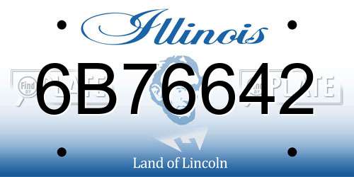 6B76642 Illinois License Plate
