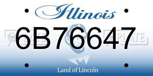 6B76647 Illinois License Plate