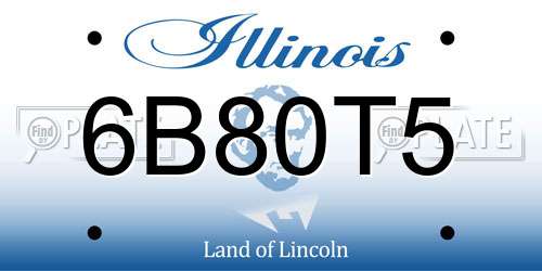 6B80T5 Illinois License Plate