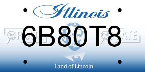 6B80T8 Illinois License Plate