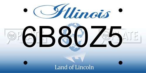 6B80Z5 Illinois License Plate