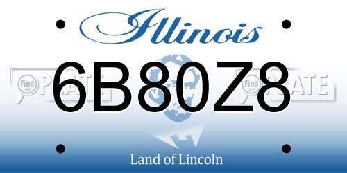 6B80Z8 Illinois License Plate