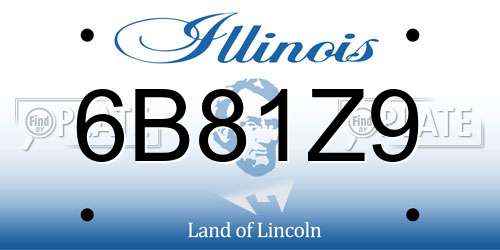 6B81Z9 Illinois License Plate