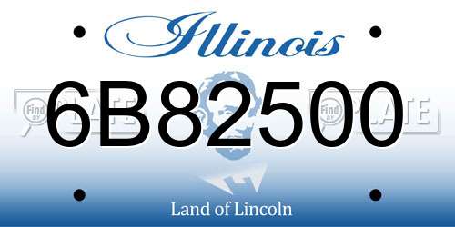 6B82500 Illinois License Plate
