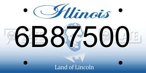 6B87500 Illinois License Plate