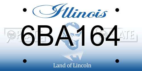 6BA164 Illinois License Plate