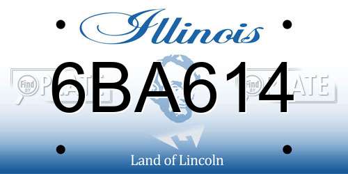 6BA614 Illinois License Plate