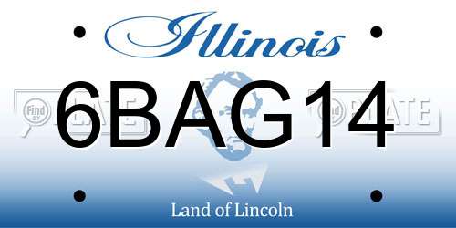 6BAG14 Illinois License Plate