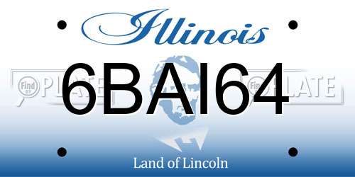 6BAI64 Illinois License Plate