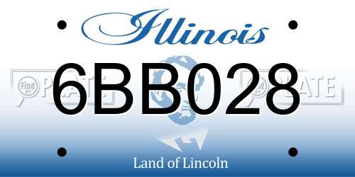 6BB028 Illinois License Plate