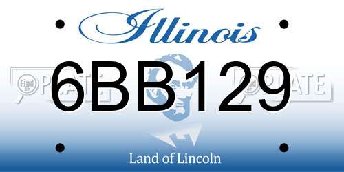 6BB129 Illinois License Plate