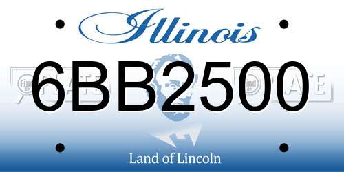 6BB2500 Illinois License Plate